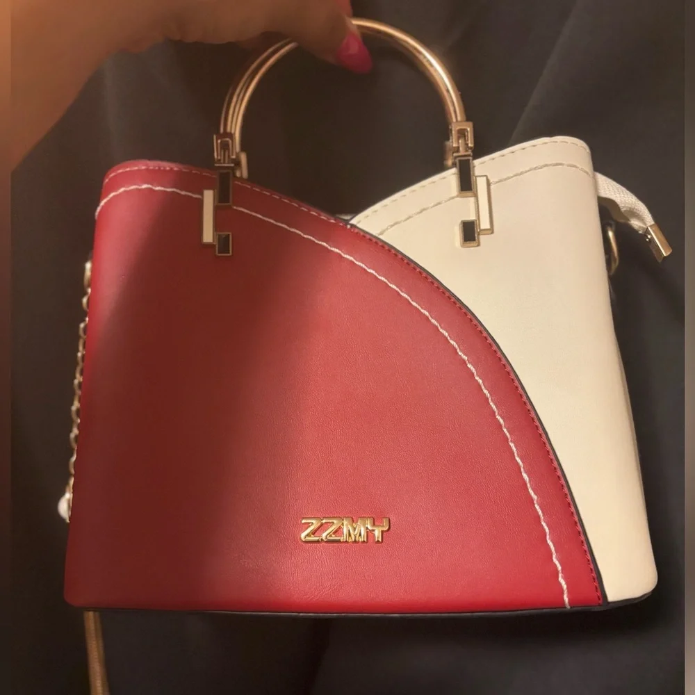 ZZMY Red and Cream  Handbag - Picture 2 of 7